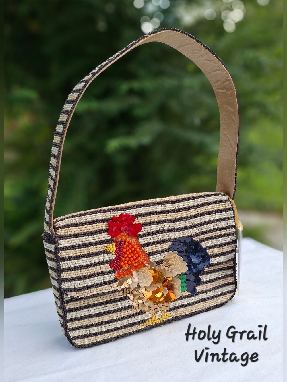 From India To You Viral Beaded & Sequin Rooster Shoulder Bag New With Tags